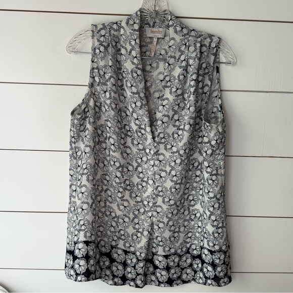 Shelli Segal Floral Black and White Women's Top Sz S - Picture 7 of 12